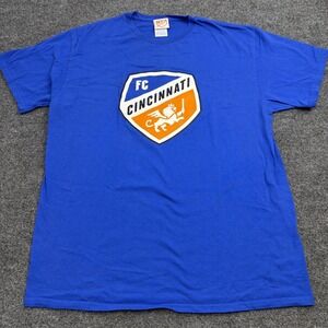 FC Cincinnati FCC Men's Large Blue MLS Soccer Short Sleeve Graphic T-Shirt Tee